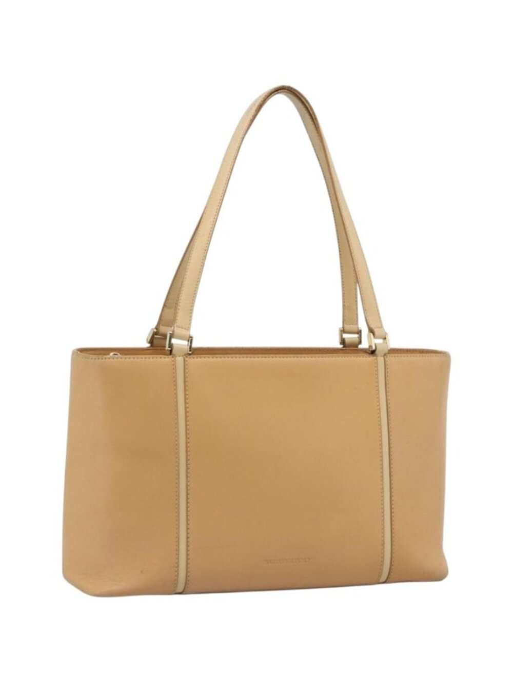 BURBERRY Tote Bag Leather Beige Gold